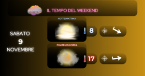 il tempo del weekend 9-10 novembre